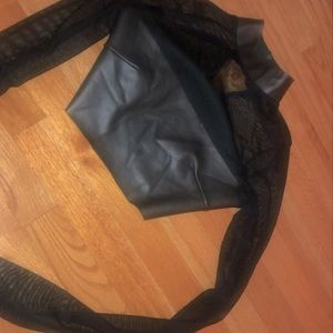 Hot Miami Styles Mesh “leather” crop top